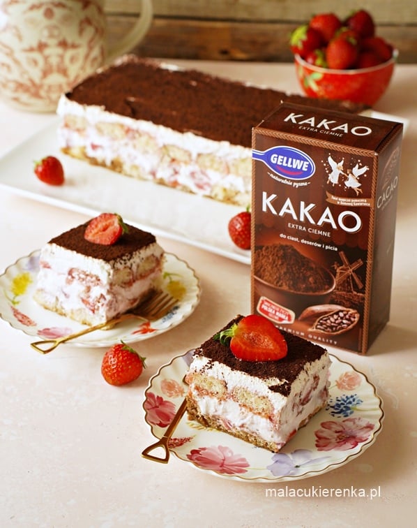 Szybkie, lekkie truskawkowe tiramisu  3