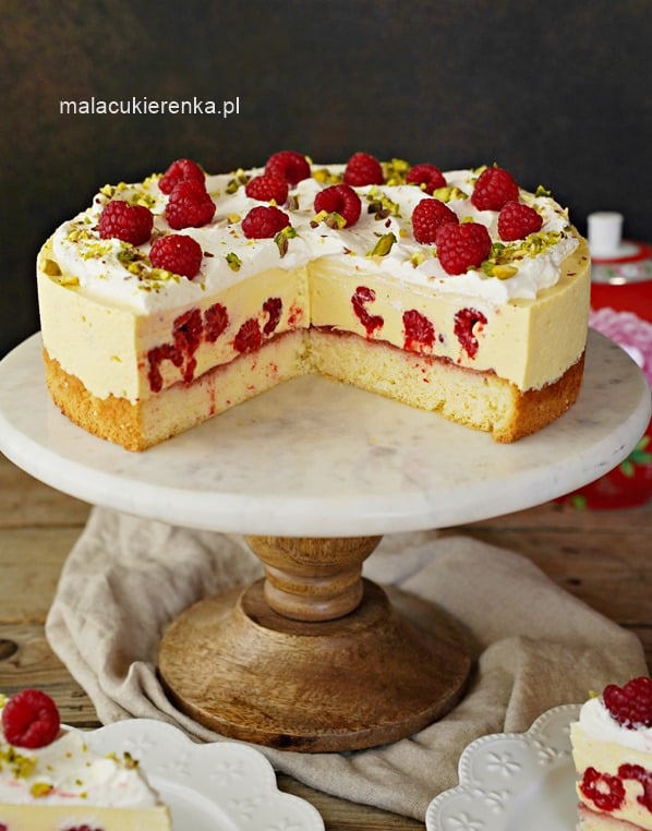 Tropikalny RAJ Ciasto z mango i malinami 2